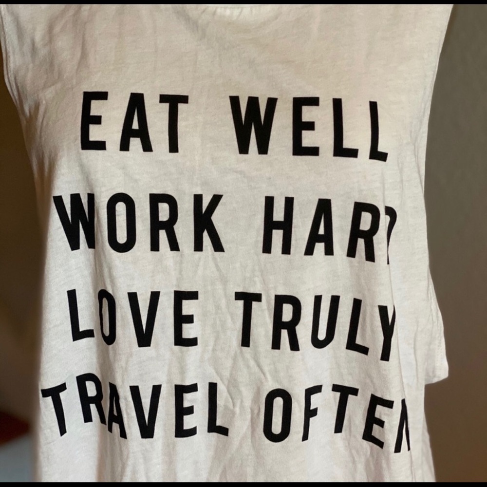 One Clothing “Eat Well...” Muscle Tank White​​​​​​​​​​ - Picture 3 of 7